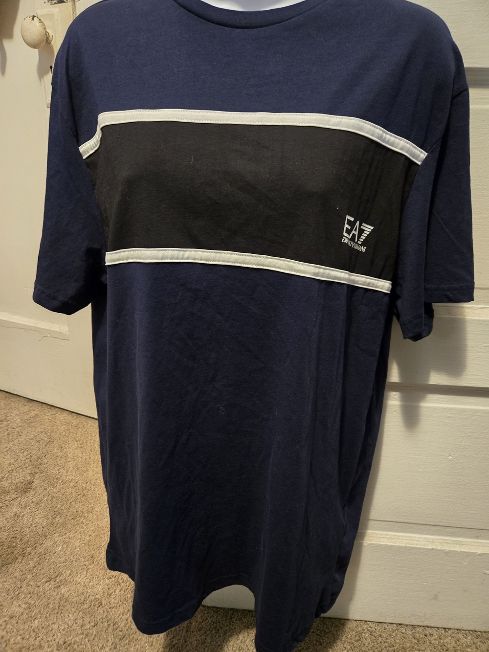 Emporio Armani Men's Navy Panel Short-Sleeve T-Shirt
